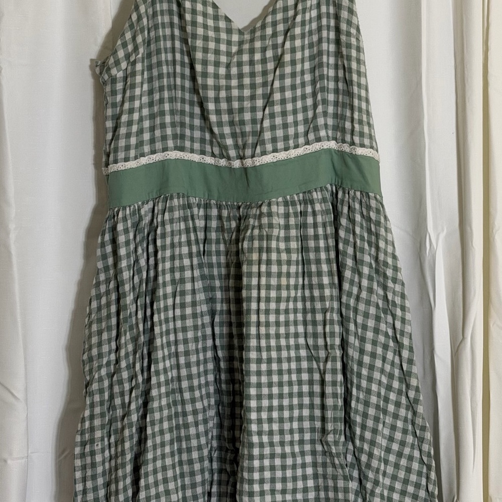 Lindy Bop Green Gingham Sleeveless Dress